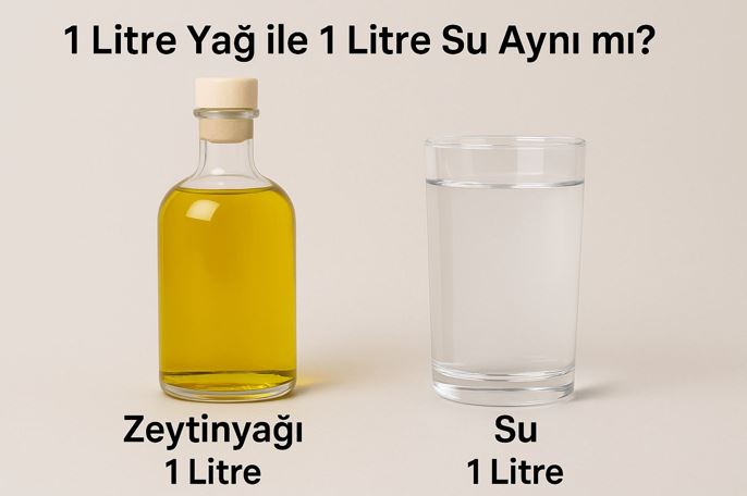 1 Litre Yağ ile 1 Litre Su Aynı mı